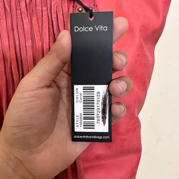 NWT Dolce Vita‎ Vegan Suede Leather Callum Tote Handbag Red Anthropologie - Picture 8 of 10